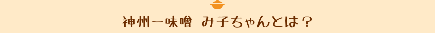 神州一味噌 み子ちゃんとは？