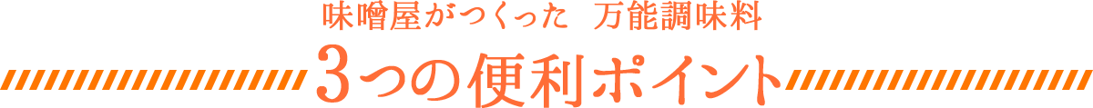 パパッと味噌パウダー　3つの便利ポイント